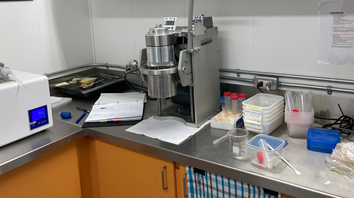 All the equipment for testing bread-making wheat varieties.