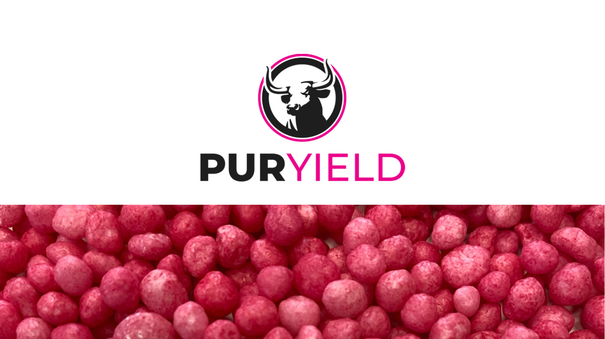 Des granules roses homogènes PurYield.