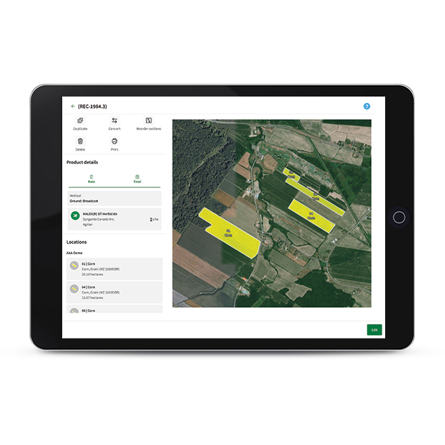 A screen capture of the Agconnexion | SmartFarm crop records tool.