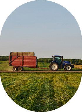 Tractor in field