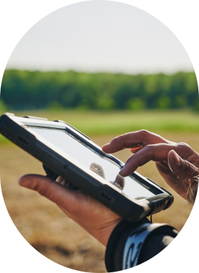 Tablet in a field