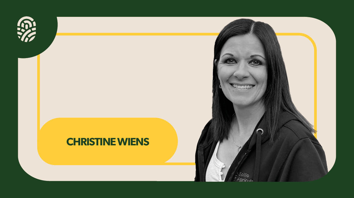 Portrait de Christine Wiens, gestionnaire des finances pour l'Ouest canadien chez Sollio Agriculture. 