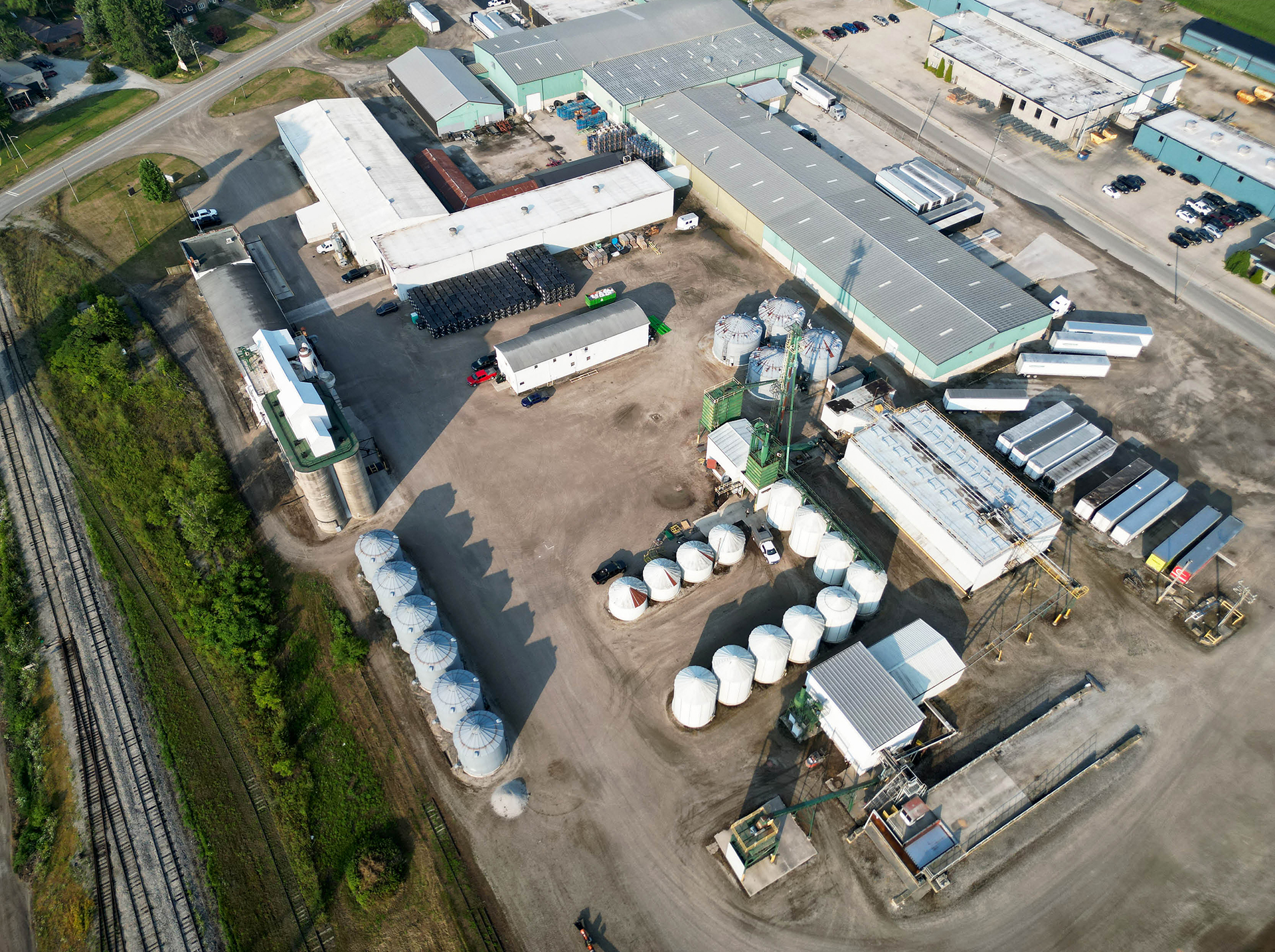 Corn seed processing and packaging plant.